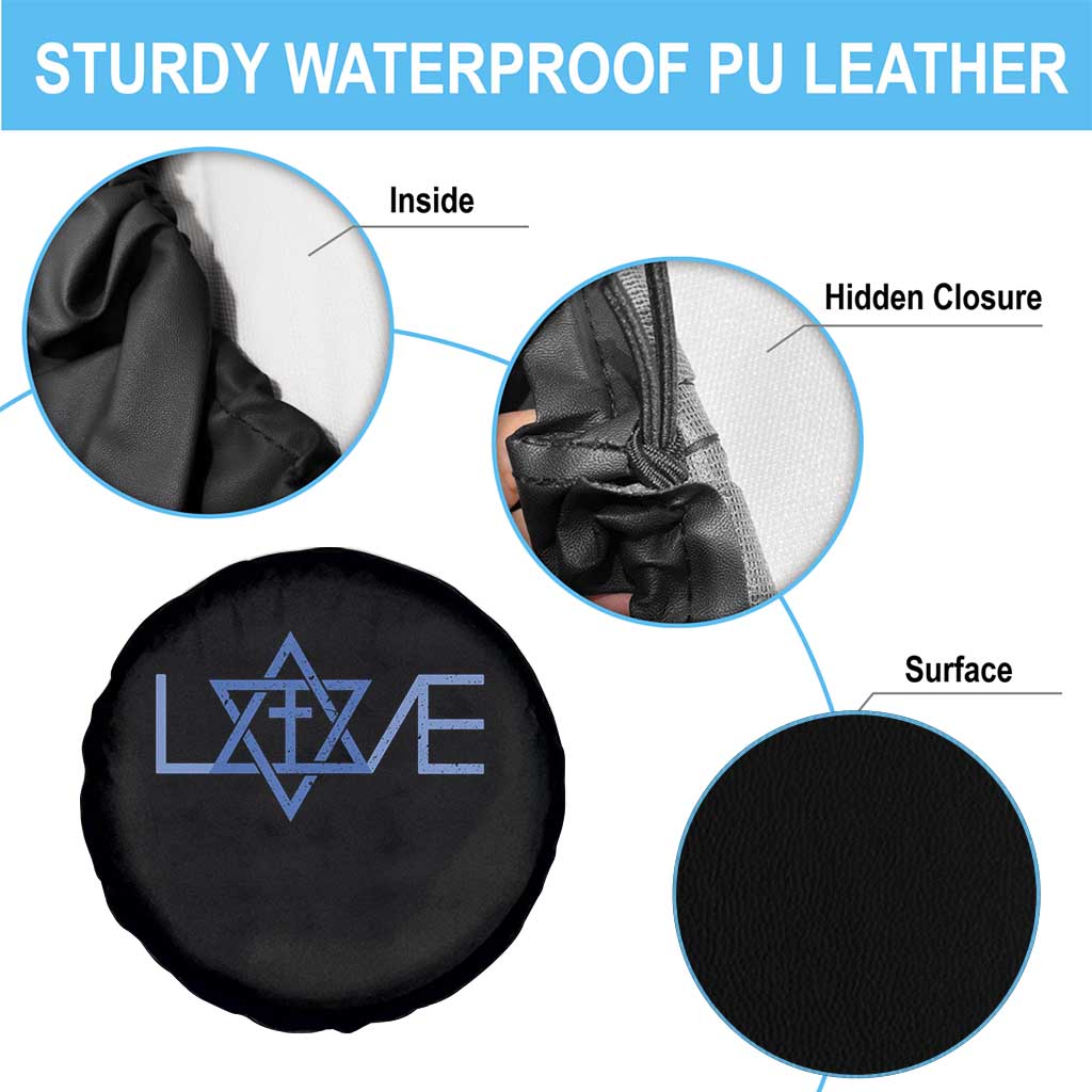 Love Jewish Messianic Cross Star Of David Spare Tire Cover TS11 Print Your Wear