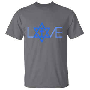 Love Jewish Messianic Cross Star Of David T Shirt TS11 Charcoal Print Your Wear