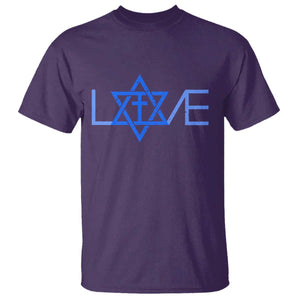 Love Jewish Messianic Cross Star Of David T Shirt TS11 Purple Print Your Wear