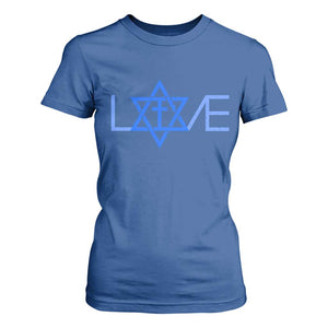 Love Jewish Messianic Cross Star Of David T Shirt For Women TS11 Royal Blue Print Your Wear