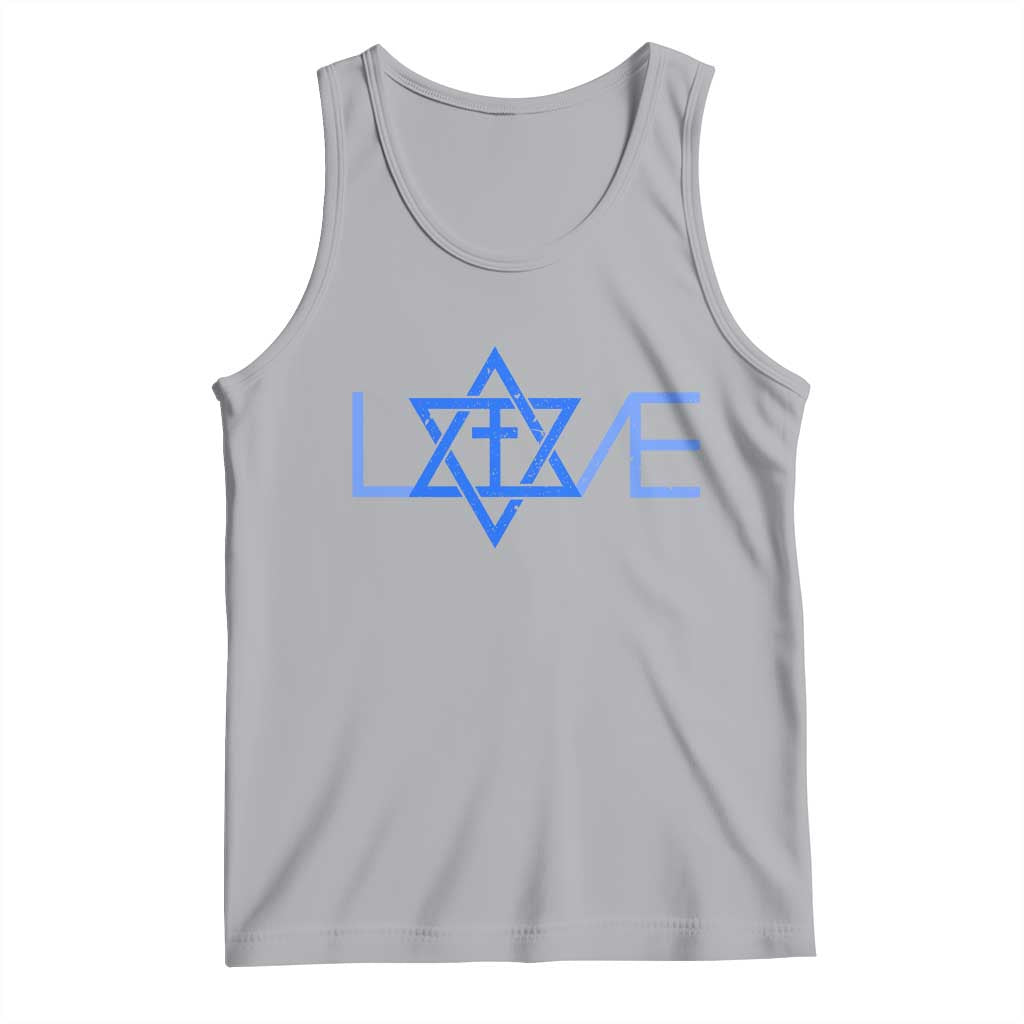 Love Jewish Messianic Cross Star Of David Tank Top TS11 Athletic Heather Print Your Wear