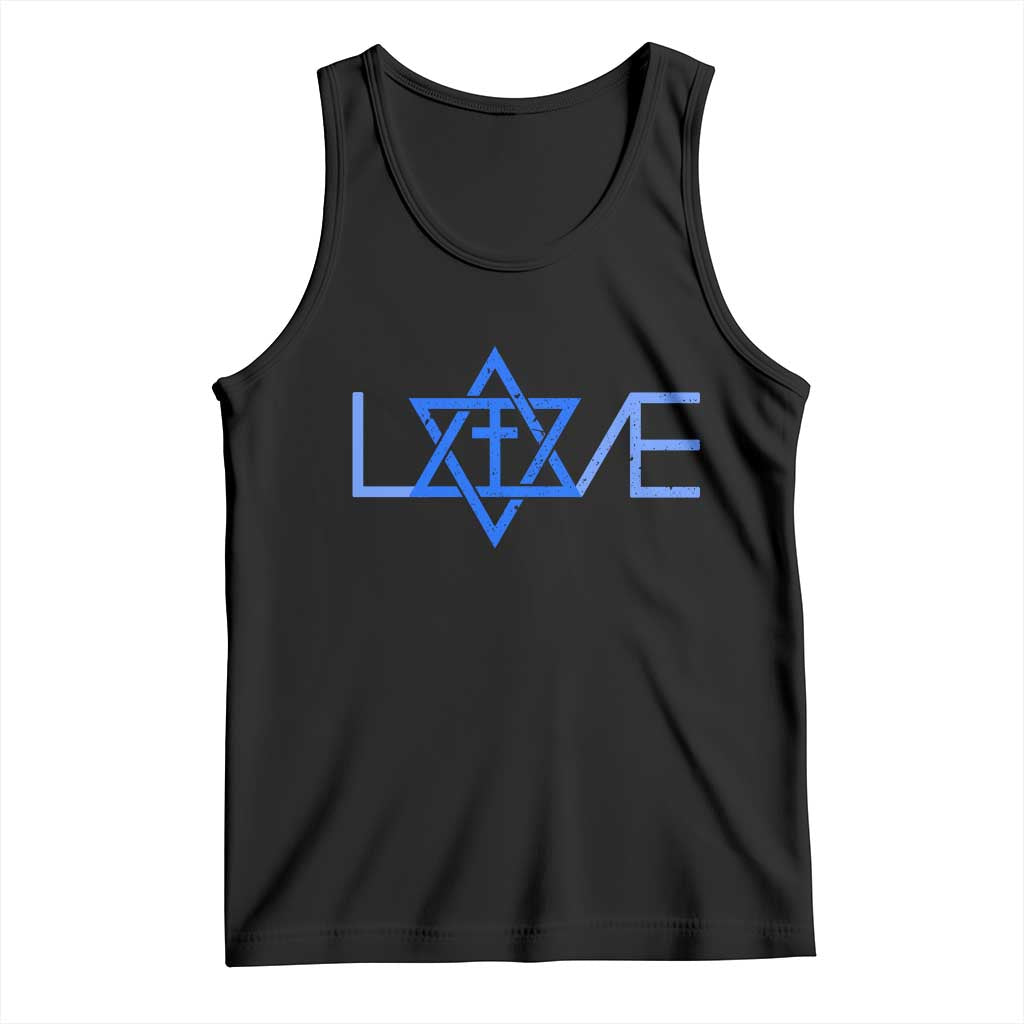 Love Jewish Messianic Cross Star Of David Tank Top TS11 Black Print Your Wear