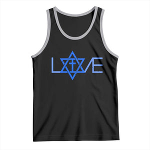 Love Jewish Messianic Cross Star Of David Tank Top TS11 Black Athletic Heather Print Your Wear