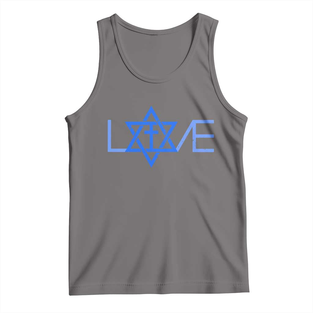 Love Jewish Messianic Cross Star Of David Tank Top TS11 Deep Heather Print Your Wear