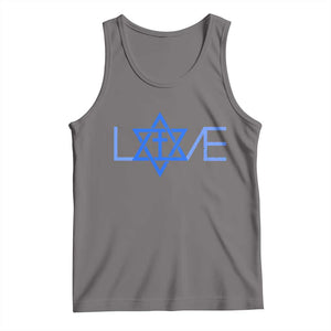 Love Jewish Messianic Cross Star Of David Tank Top TS11 Deep Heather Print Your Wear