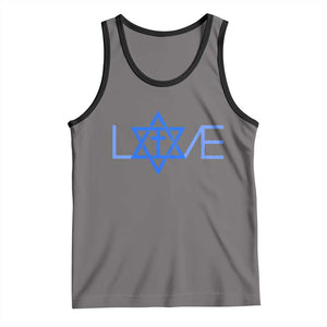Love Jewish Messianic Cross Star Of David Tank Top TS11 Deep Heather Black Print Your Wear