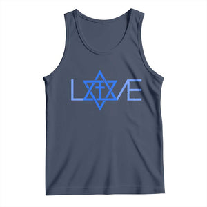Love Jewish Messianic Cross Star Of David Tank Top TS11 Navy Print Your Wear