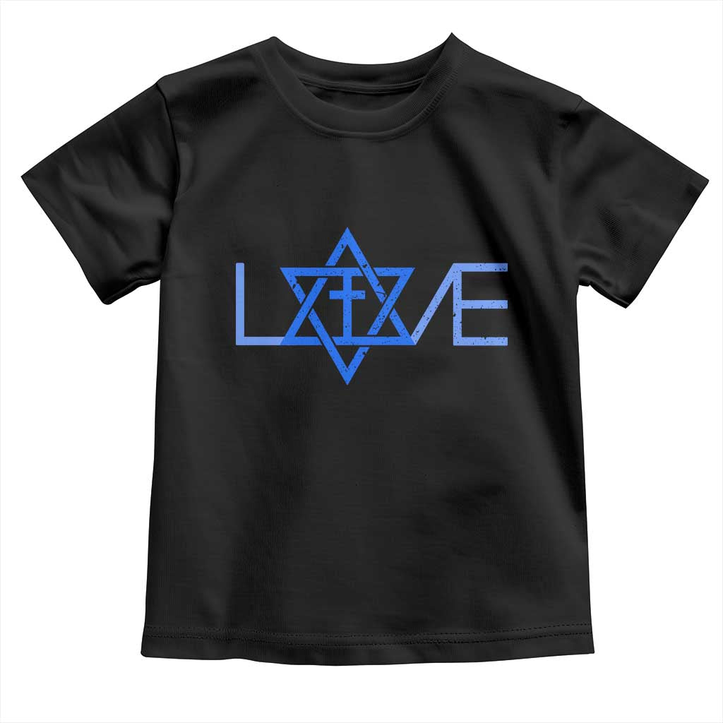 Love Jewish Messianic Cross Star Of David Toddler T Shirt TS11 Black Print Your Wear