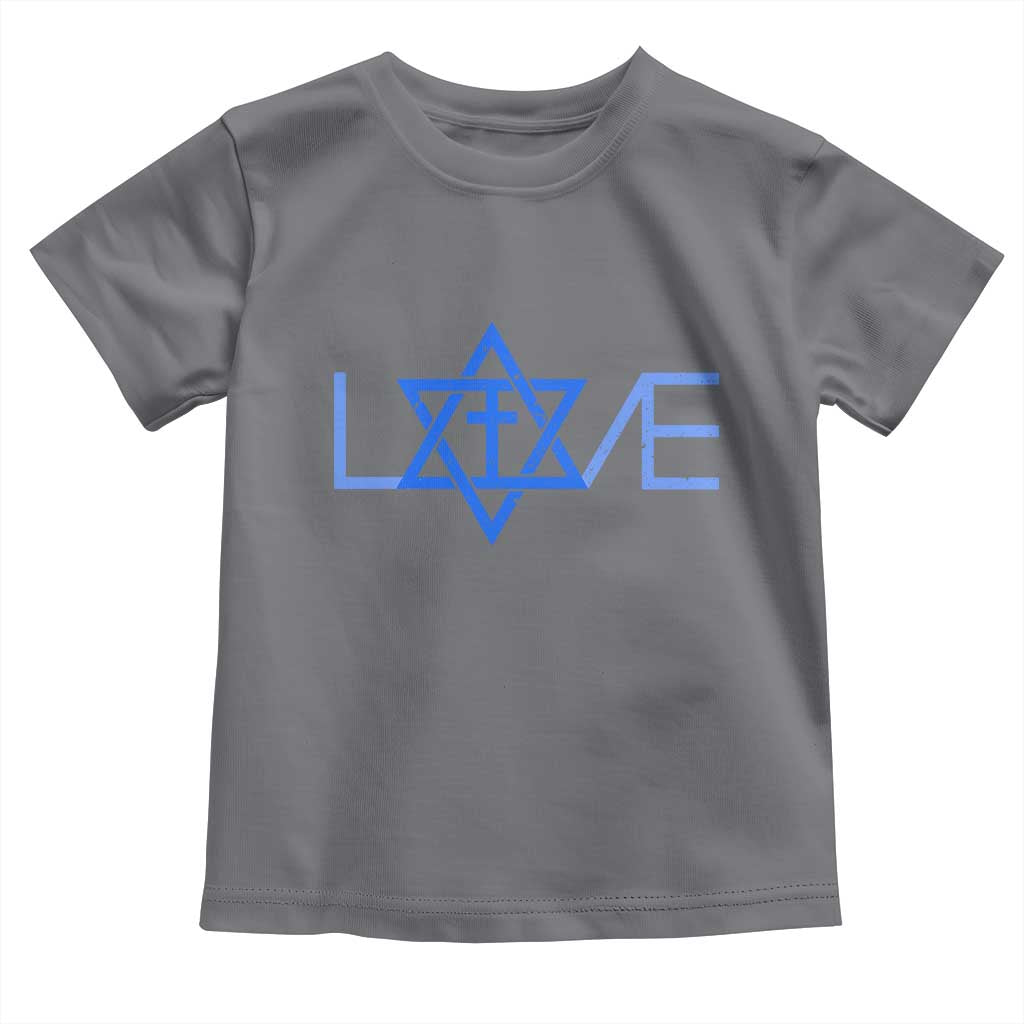 Love Jewish Messianic Cross Star Of David Toddler T Shirt TS11 Charcoal Print Your Wear