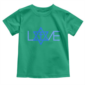 Love Jewish Messianic Cross Star Of David Toddler T Shirt TS11 Irish Green Print Your Wear