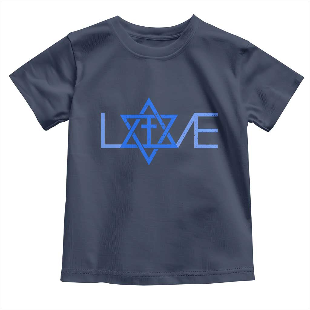 Love Jewish Messianic Cross Star Of David Toddler T Shirt TS11 Navy Print Your Wear