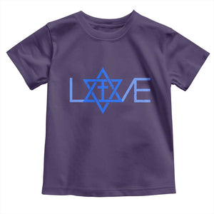 Love Jewish Messianic Cross Star Of David Toddler T Shirt TS11 Purple Print Your Wear