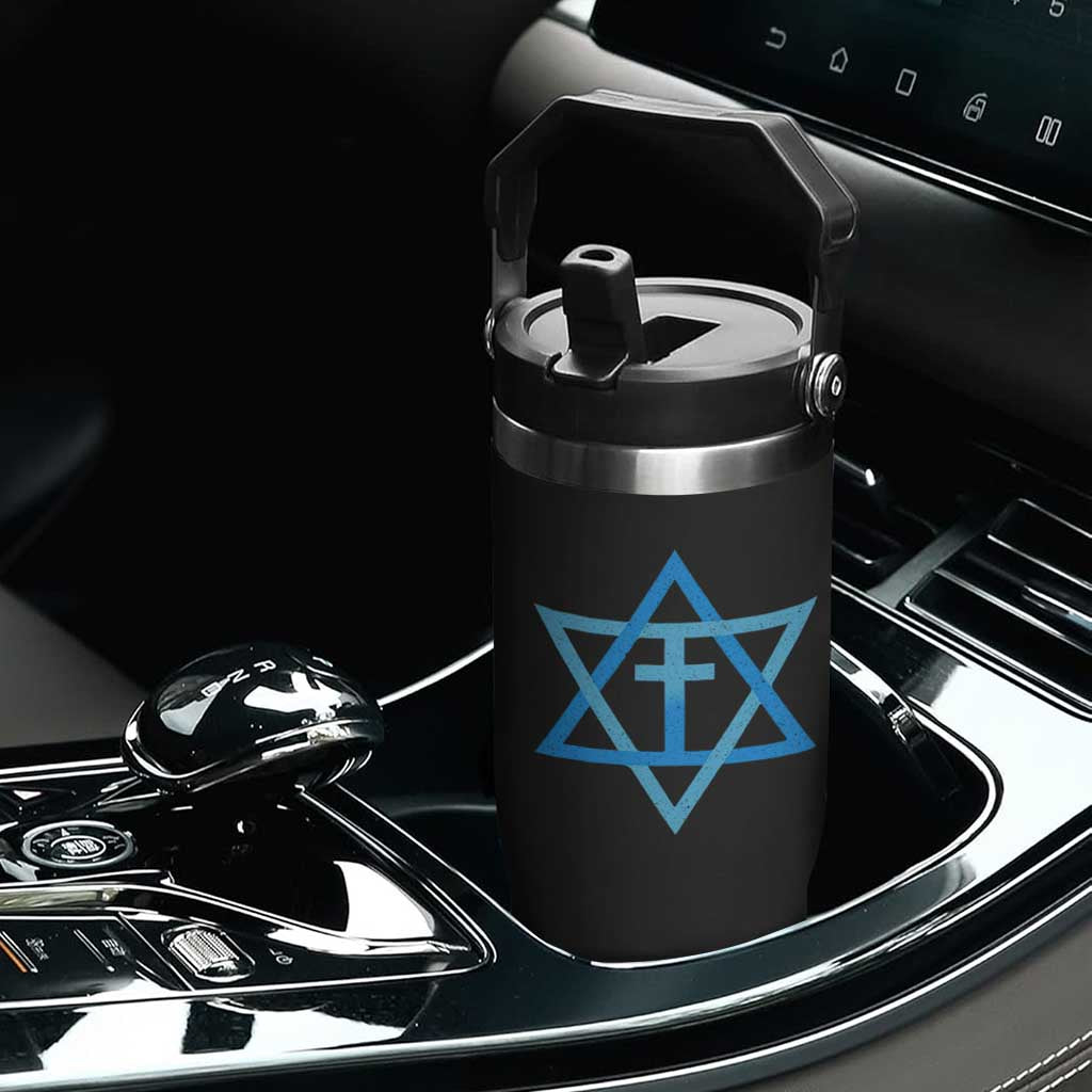 Messianic Cross Star of David Yeshua Jesus Flip Straw Tumbler TS11 Print Your Wear