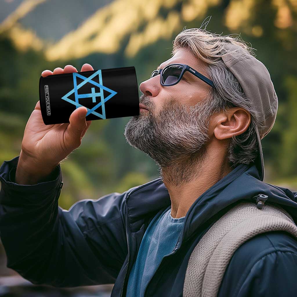 Messianic Cross Star of David Yeshua Jesus 4 in 1 Can Cooler Tumbler TS11 Print Your Wear