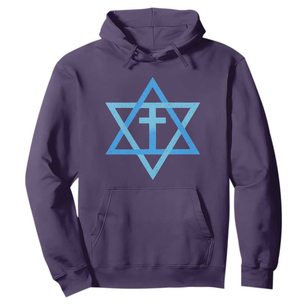 Messianic Cross Star of David Yeshua Jesus Hoodie TS11 Purple Print Your Wear