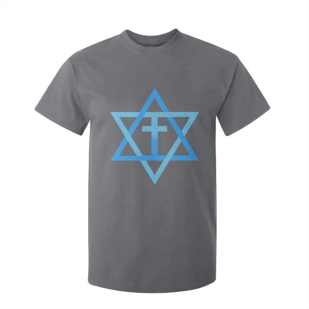 Messianic Cross Star of David Yeshua Jesus T Shirt For Kid TS11 Charcoal Print Your Wear