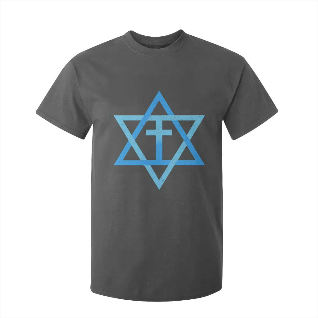 Messianic Cross Star of David Yeshua Jesus T Shirt For Kid TS11 Dark Heather Print Your Wear