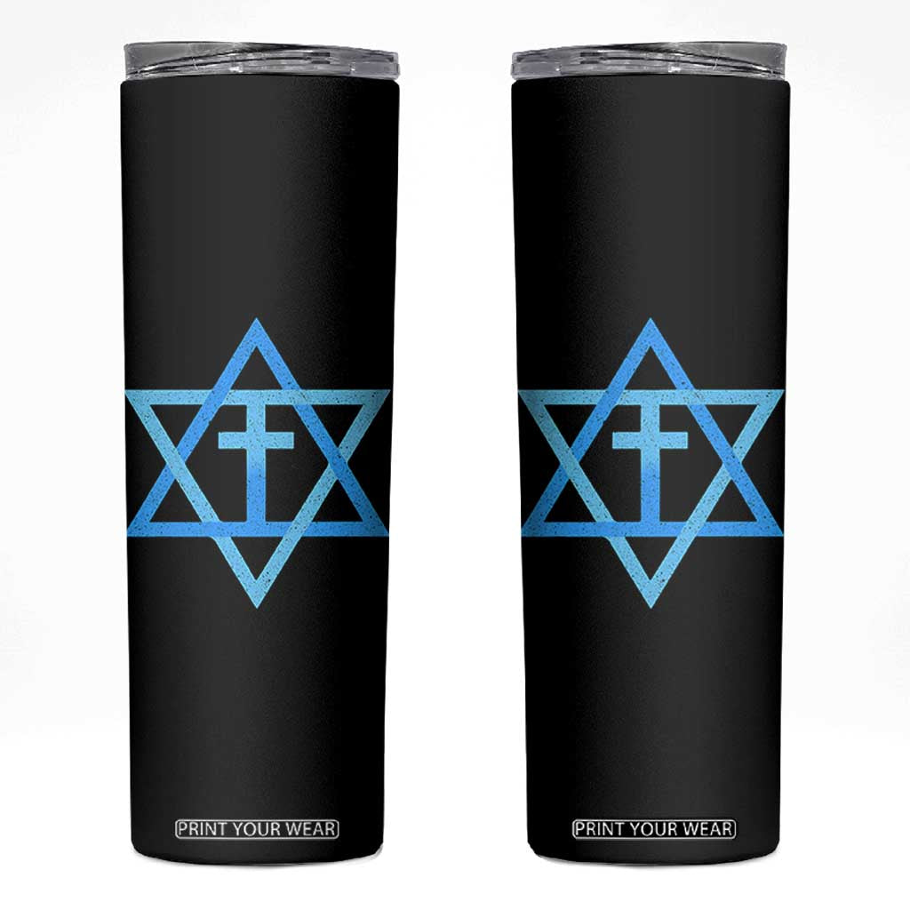 Messianic Cross Star of David Yeshua Jesus Skinny Tumbler TS11 Black Print Your Wear