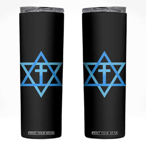 Messianic Cross Star of David Yeshua Jesus Skinny Tumbler TS11 Black Print Your Wear