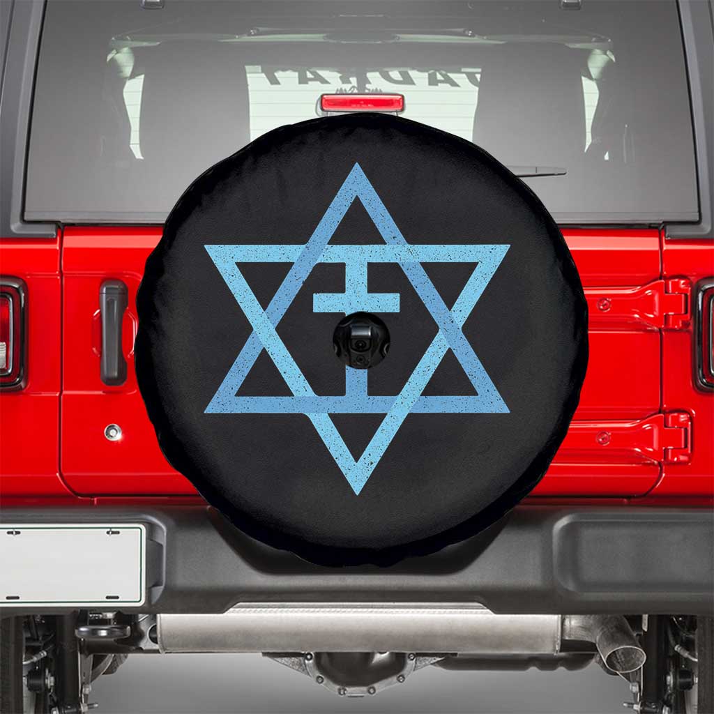 Messianic Cross Star of David Yeshua Jesus Spare Tire Cover TS11 Black Print Your Wear