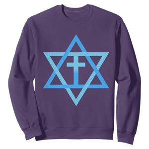 Messianic Cross Star of David Yeshua Jesus Sweatshirt TS11 Purple Print Your Wear