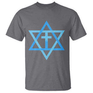 Messianic Cross Star of David Yeshua Jesus T Shirt TS11 Charcoal Print Your Wear