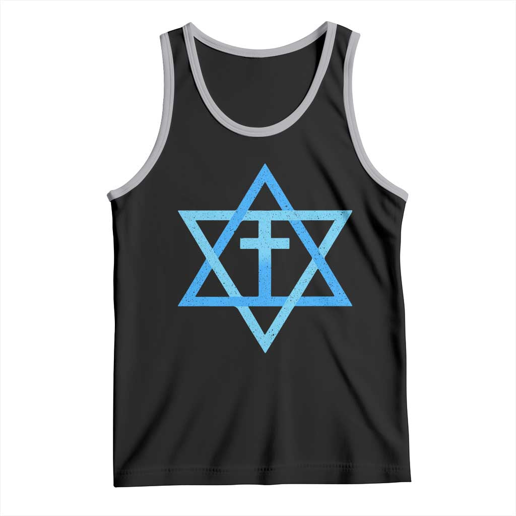 Messianic Cross Star of David Yeshua Jesus Tank Top TS11 Black Athletic Heather Print Your Wear
