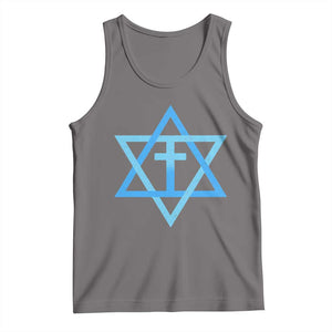 Messianic Cross Star of David Yeshua Jesus Tank Top TS11 Deep Heather Print Your Wear