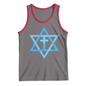Messianic Cross Star of David Yeshua Jesus Tank Top TS11 Deep Heather Red Print Your Wear