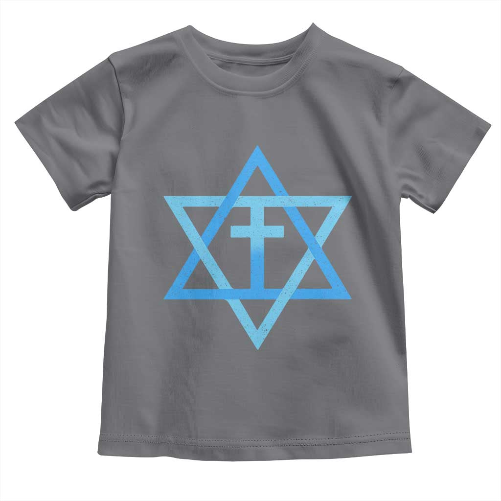 Messianic Cross Star of David Yeshua Jesus Toddler T Shirt TS11 Charcoal Print Your Wear