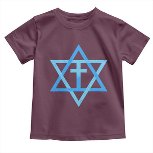 Messianic Cross Star of David Yeshua Jesus Toddler T Shirt TS11 Maroon Print Your Wear