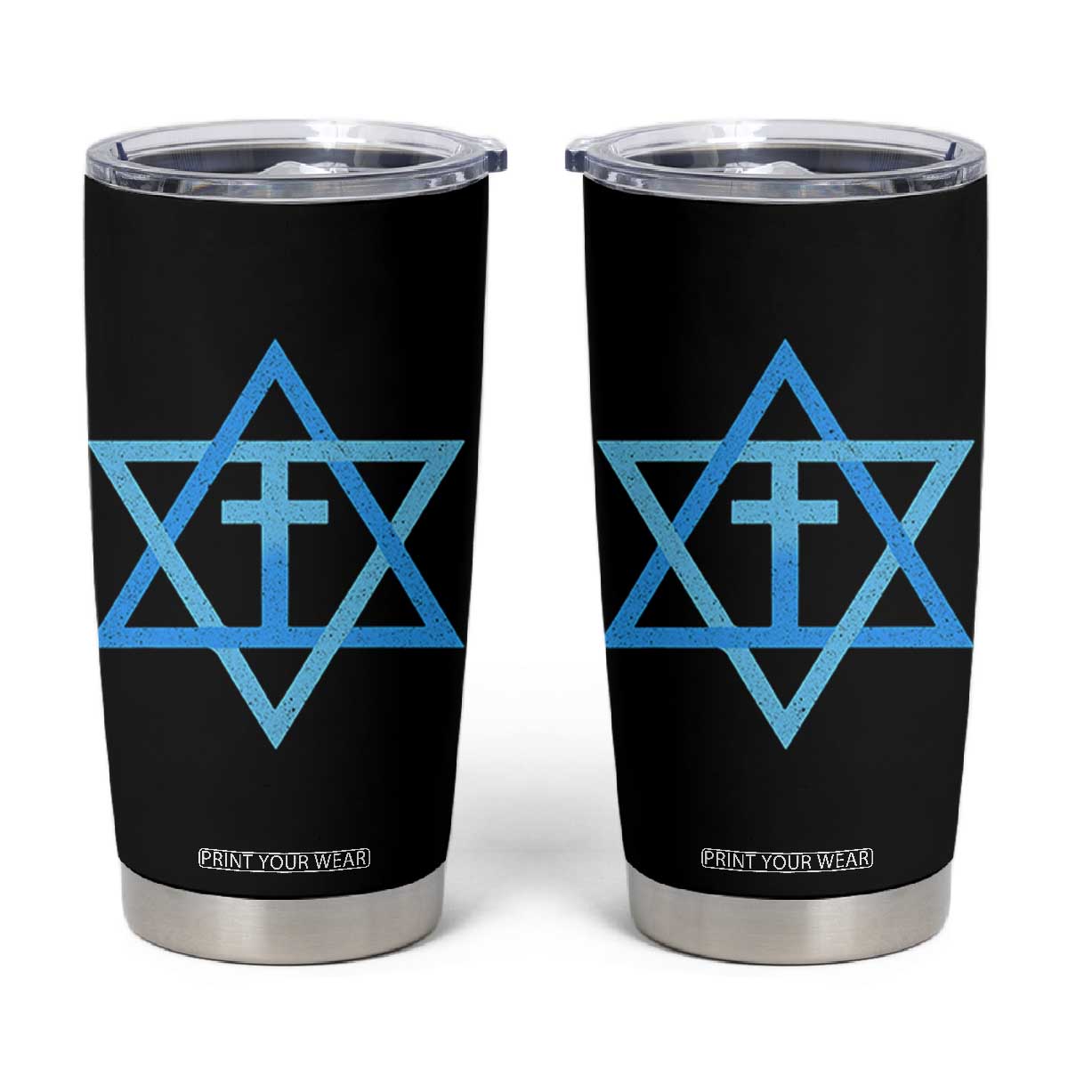 Messianic Cross Star of David Yeshua Jesus Tumbler Cup TS11 Black Print Your Wear