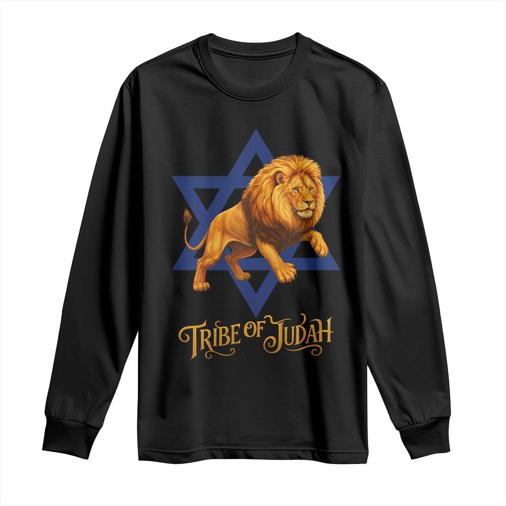 Tribe Of Judah Long Sleeve Shirt Bible History Hebrew Christ Israelite Lion TS11 Black Print Your Wear