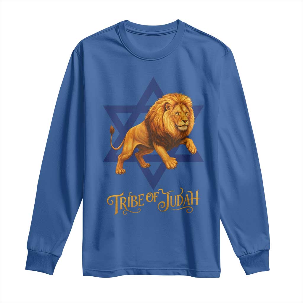 Tribe Of Judah Long Sleeve Shirt Bible History Hebrew Christ Israelite Lion TS11 Royal Blue Print Your Wear
