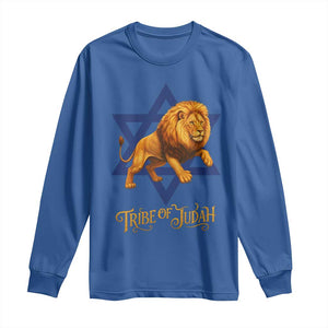 Tribe Of Judah Long Sleeve Shirt Bible History Hebrew Christ Israelite Lion TS11 Royal Blue Print Your Wear
