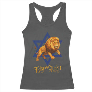 Tribe Of Judah Racerback Tank Top Bible History Hebrew Christ Israelite Lion TS11 Dark Heather Print Your Wear