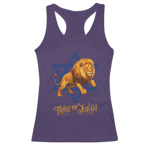 Tribe Of Judah Racerback Tank Top Bible History Hebrew Christ Israelite Lion TS11 Purple Print Your Wear