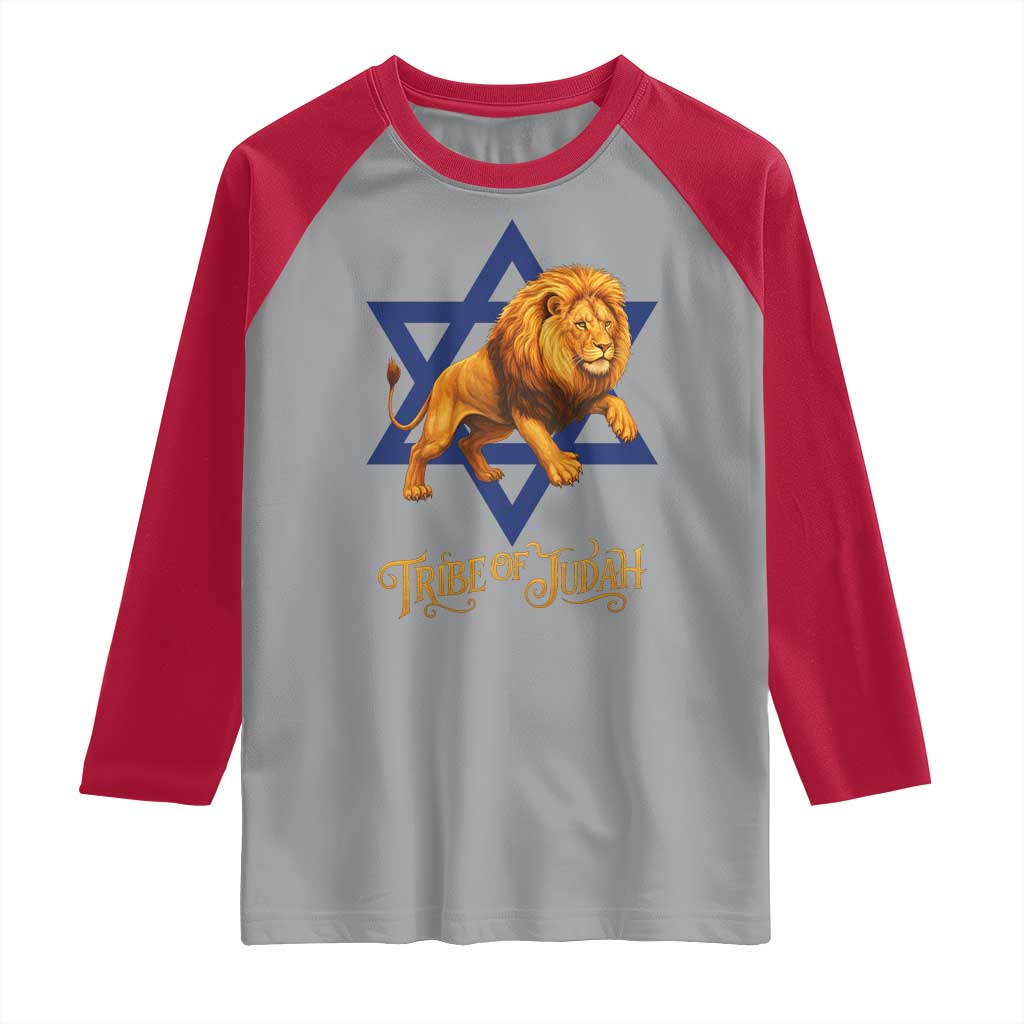 Tribe Of Judah Raglan Shirt Bible History Hebrew Christ Israelite Lion TS11 Sport Gray Red Print Your Wear