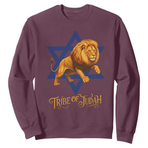Tribe Of Judah Sweatshirt Bible History Hebrew Christ Israelite Lion TS11 Maroon Print Your Wear