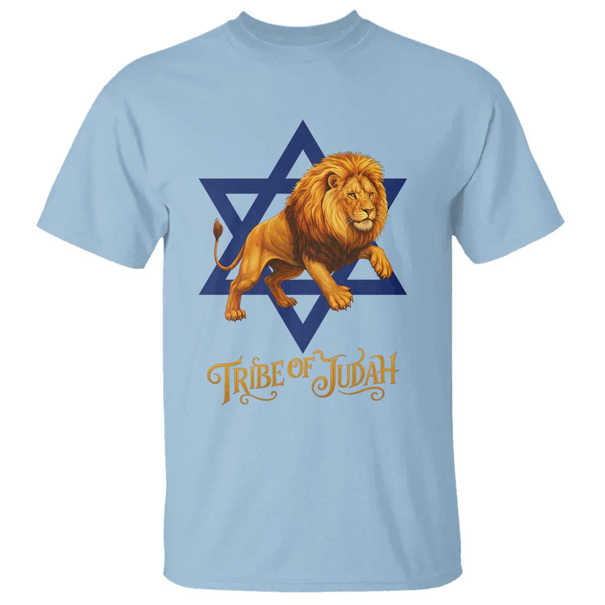Tribe Of Judah T Shirt Bible History Hebrew Christ Israelite Lion TS11 Light Blue Print Your Wear