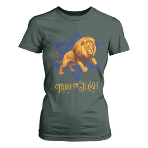 Tribe Of Judah T Shirt For Women Bible History Hebrew Christ Israelite Lion TS11 Dark Forest Green Print Your Wear