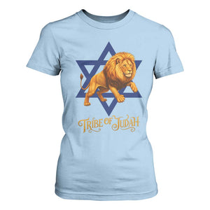 Tribe Of Judah T Shirt For Women Bible History Hebrew Christ Israelite Lion TS11 Light Blue Print Your Wear