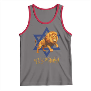 Tribe Of Judah Tank Top Bible History Hebrew Christ Israelite Lion TS11 Deep Heather Red Print Your Wear