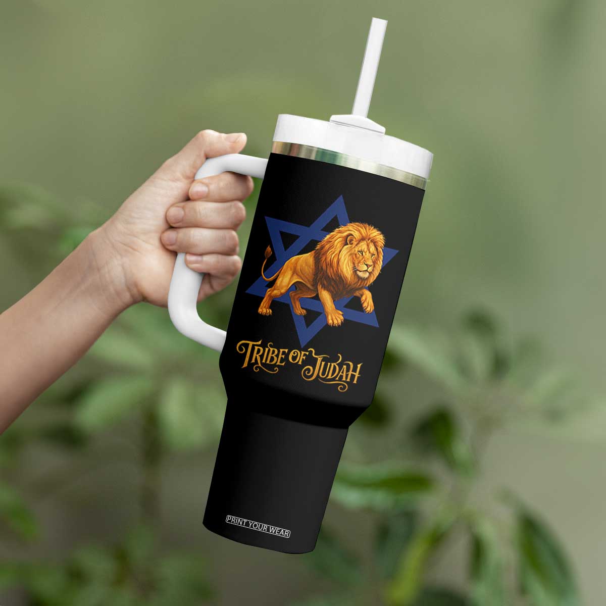Tribe Of Judah Tumbler With Handle Bible History Hebrew Christ Israelite Lion TS11 Print Your Wear
