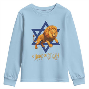 Tribe Of Judah Youth Sweatshirt Bible History Hebrew Christ Israelite Lion TS11 Light Blue Print Your Wear