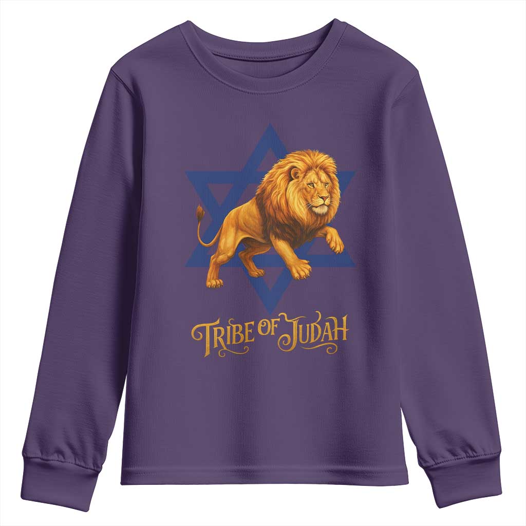 Tribe Of Judah Youth Sweatshirt Bible History Hebrew Christ Israelite Lion TS11 Purple Print Your Wear