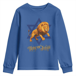 Tribe Of Judah Youth Sweatshirt Bible History Hebrew Christ Israelite Lion TS11 Royal Blue Print Your Wear