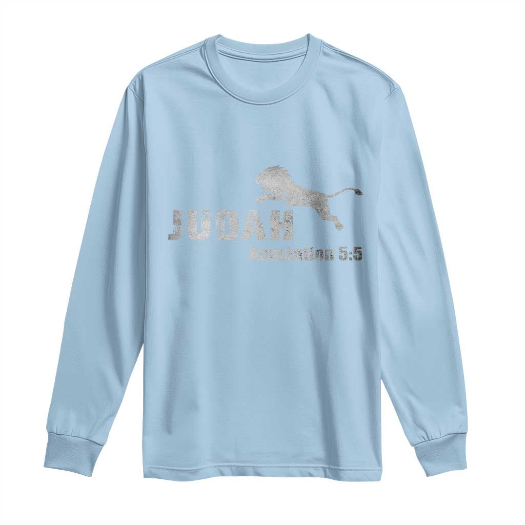 Lion Tribe of Judah Hebrew Christ Israelite Long Sleeve Shirt TS11 Light Blue Print Your Wear