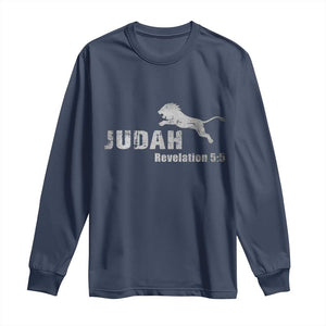 Lion Tribe of Judah Hebrew Christ Israelite Long Sleeve Shirt TS11 Navy Print Your Wear
