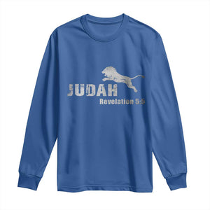 Lion Tribe of Judah Hebrew Christ Israelite Long Sleeve Shirt TS11 Royal Blue Print Your Wear